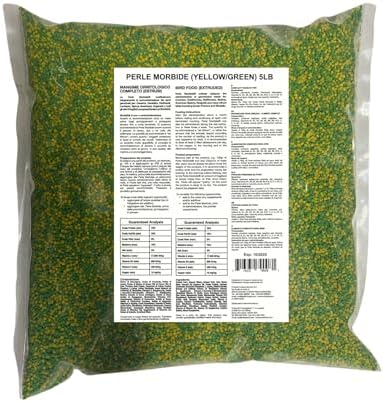 Perle Morbide Yellow Green Soft Bird Food 5Lb   Comida para Pajaritos  Complete Extruded Diet for Canaries  Finches  Parakeets  Goldfinches  Lady Gouldians   Vitamin Rich & Digestible Formula