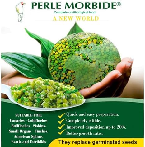 Perle Morbide Yellow Green Soft Bird Food 1Kg   Comida para Pajaritos  Complete Extruded Diet for Canaries  Finches  Parakeets  Goldfinches  Lady Gouldians   Vitamin Rich & Digestible Formula