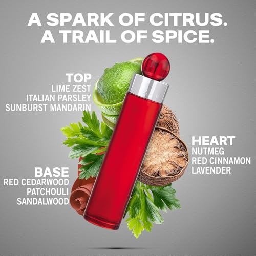 Perry Ellis 360  Red Eau De Toilette Spray for Men   Mens Cologne  Long Lasting Perfume  EDT  Fragrance with Notes of Clove  Cinnamon & Patchouli   3 4 fl oz  100 mL 