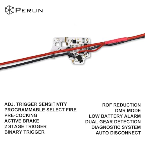 Perun Mosfet Upgrade for AEG Airsoft Rifle V2 Tokyo Marui Gearbox V3 and G&G ETU Gearbox Upgrades   Programmable Fire Modes  Precocking  DMR Mode