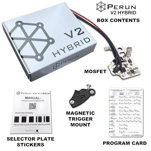Perun Mosfet Upgrade for AEG Airsoft Rifle V2 Tokyo Marui Gearbox V3 and G&G ETU Gearbox Upgrades   Programmable Fire Modes  Precocking  DMR Mode