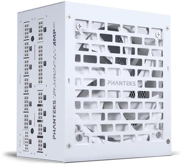 Phanteks AMP GH 850W Gold Power Supply  ATX 3 1 and PCIe 5 1 Platform  Fully Modular Individual Cables  Silent Fanless mode  White