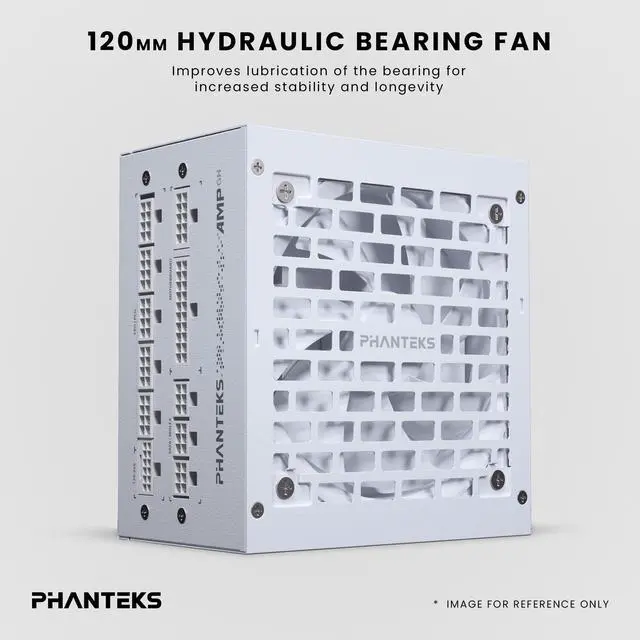 Phanteks AMP GH 850W Gold Power Supply  ATX 3 1 and PCIe 5 1 Platform  Fully Modular Individual Cables  Silent Fanless mode  White