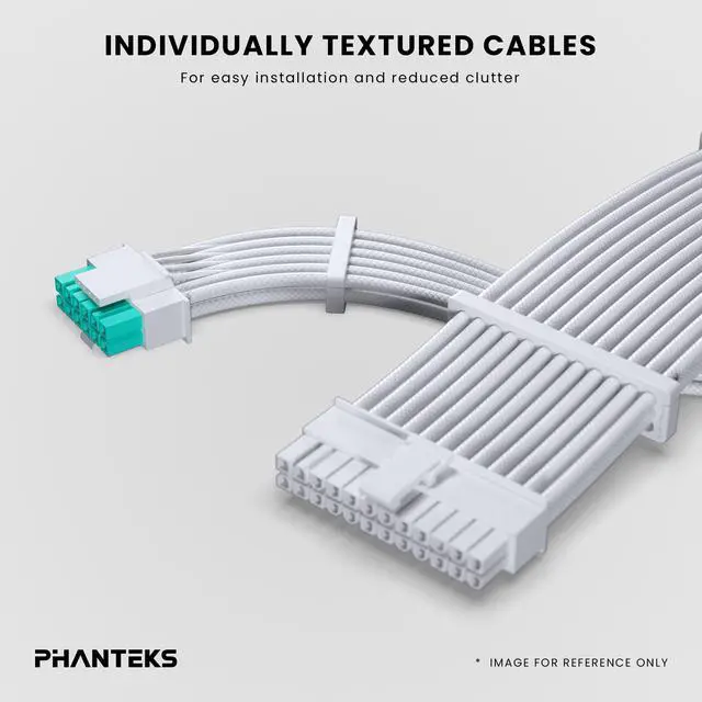 Phanteks AMP GH 850W Gold Power Supply  ATX 3 1 and PCIe 5 1 Platform  Fully Modular Individual Cables  Silent Fanless mode  White