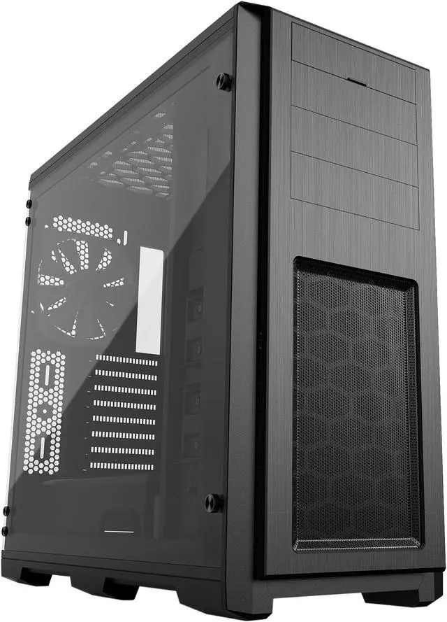 Phanteks Enthoo Pro TG PH ES614PTG BK Integrated RGB Lighting Control Tempered Glass Side Panel ATX Full Tower Computer Case   Black