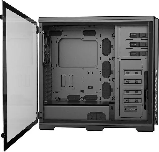 Phanteks Enthoo Pro TG PH ES614PTG BK Integrated RGB Lighting Control Tempered Glass Side Panel ATX Full Tower Computer Case   Black