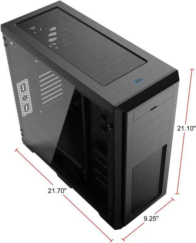 Phanteks Enthoo Pro TG PH ES614PTG BK Integrated RGB Lighting Control Tempered Glass Side Panel ATX Full Tower Computer Case   Black