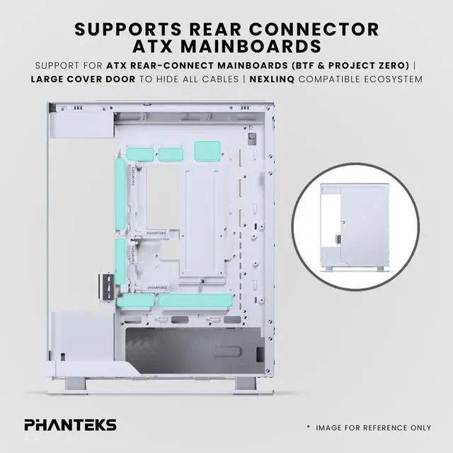 Phanteks Evolv X2 Matrix Mid Tower ATX Gaming Chassis with 900 LED Matrix Display  Fabric Interior Panel  Vertical Cooling System  Tempered Glass  Integrated D RGB Lighting  Grey White
