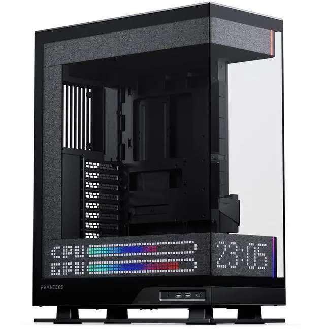 Phanteks Evolv X2 Matrix Mid Tower ATX Gaming Chassis with 900 LED Matrix Display  Fabric Interior Panel  Vertical Cooling System  Tempered Glass  Integrated D RGB Lighting  Charcoal Black