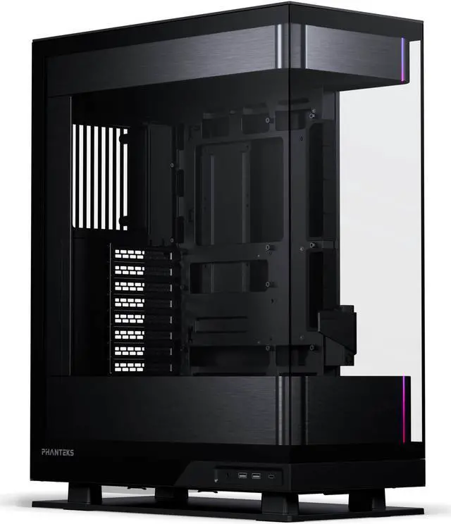 Phanteks Evolv X2  Mid Tower Gaming Chassis  Vertical Cooling System  See through Tempered Glass Chassis  Brushed Aluminum interior panel with Integrated D RGB Lighting  Brushed Black