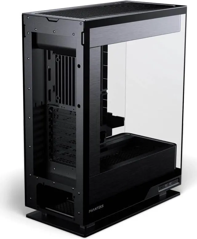 Phanteks Evolv X2  Mid Tower Gaming Chassis  Vertical Cooling System  See through Tempered Glass Chassis  Brushed Aluminum interior panel with Integrated D RGB Lighting  Brushed Black