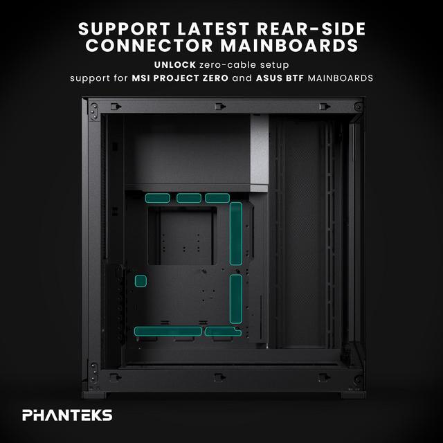 Phanteks NV9 MKII  Showcase Full Tower Chassis  Rear Connect MB Support  Integrated D/A RGB Lighting  Seamless Tempered Glass Design  11x 140mm Fan Positions  Black