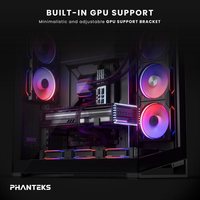 Phanteks NV9 MKII  Showcase Full Tower Chassis  Rear Connect MB Support  Integrated D/A RGB Lighting  Seamless Tempered Glass Design  11x 140mm Fan Positions  Black