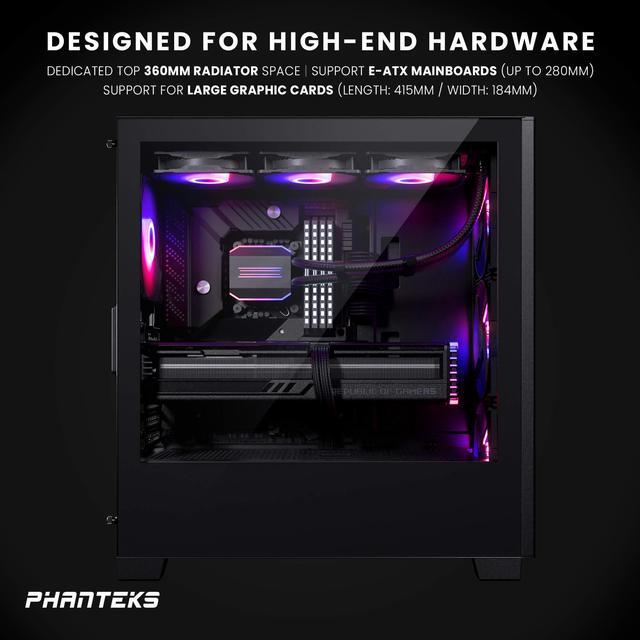 Phanteks XT Pro Ultra  Mid Tower Gaming Chassis  4x M25 140 Fans Included  High Airflow Performance Mesh  Tempered Glass Window  USB C 3 2 Gen2  Black