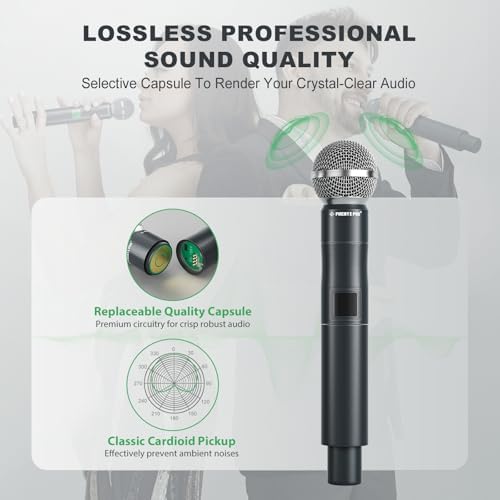 Phenyx Pro Professional Wireless Microphone  541 9MHz UHF Dynamic Microphone  Metal Cordless Mic  Handheld Mic Transmitter for PTU 5000/PTU 4000 Series  PWH 5 541 9 