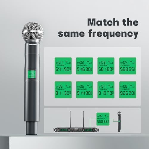 Phenyx Pro Professional Wireless Microphone  541 9MHz UHF Dynamic Microphone  Metal Cordless Mic  Handheld Mic Transmitter for PTU 5000/PTU 4000 Series  PWH 5 541 9 