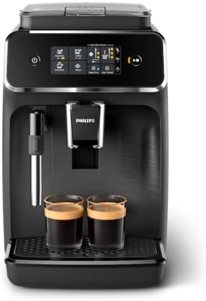 Philips 2200 Series Fully Automatic Espresso Machine  Classic Milk Frother  2 Coffee Varieties  Intuitive Touch Display  100  Ceramic Grinder  AquaClean Filter  Aroma Seal  Black  EP2220/14