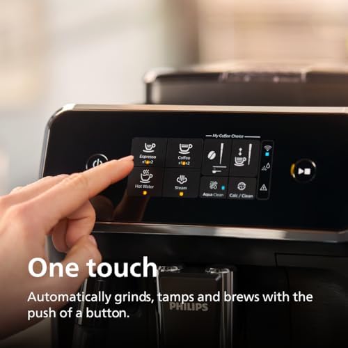 Philips 2200 Series Fully Automatic Espresso Machine  Classic Milk Frother  2 Coffee Varieties  Intuitive Touch Display  100  Ceramic Grinder  AquaClean Filter  Aroma Seal  Black  EP2220/14