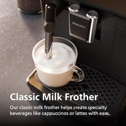 Philips 2200 Series Fully Automatic Espresso Machine  Classic Milk Frother  2 Coffee Varieties  Intuitive Touch Display  100  Ceramic Grinder  AquaClean Filter  Aroma Seal  Black  EP2220/14