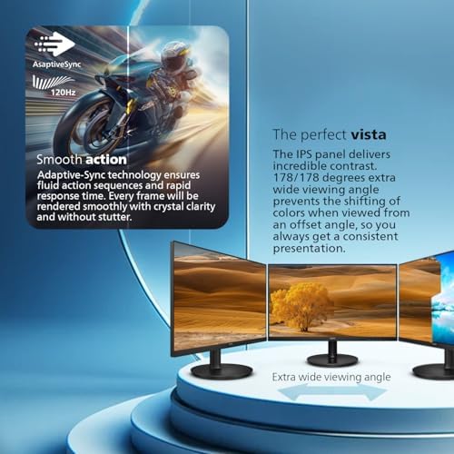 Philips 24E2N2100 24 inch IPS FHD  1920 x 1080  120Hz Gaming Office Monitor  VESA  HDMI x1  VGA Port x1  Eye Care  4 Year Advance Replacement Warranty