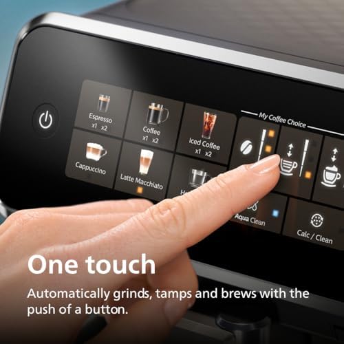 Philips 3300 Series Fully Automatic Espresso Machine with LatteGo Milk System and integrated grinder  6 Hot & Iced Coffee Pre Sets  40  Quieter SilentBrew  15 Bar Pressure  Glossy Black  EP3341/50 