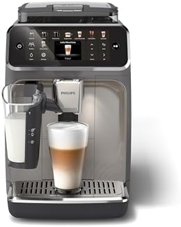 Philips 5500 Series Fully Automatic Espresso Machine  LatteGo Milk System  Integrated Grinder  20 Hot & Iced Coffee Pre Sets  Quick Start  SilentBrew  15 Bar Pressure  Black Chrome  EP5544/94 
