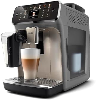 Philips 5500 Series Fully Automatic Espresso Machine  LatteGo Milk System  Integrated Grinder  20 Hot & Iced Coffee Pre Sets  Quick Start  SilentBrew  15 Bar Pressure  Black Chrome  EP5544/94 