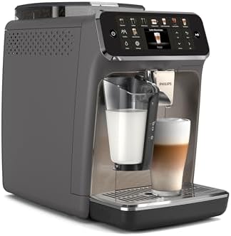 Philips 5500 Series Fully Automatic Espresso Machine  LatteGo Milk System  Integrated Grinder  20 Hot & Iced Coffee Pre Sets  Quick Start  SilentBrew  15 Bar Pressure  Black Chrome  EP5544/94 