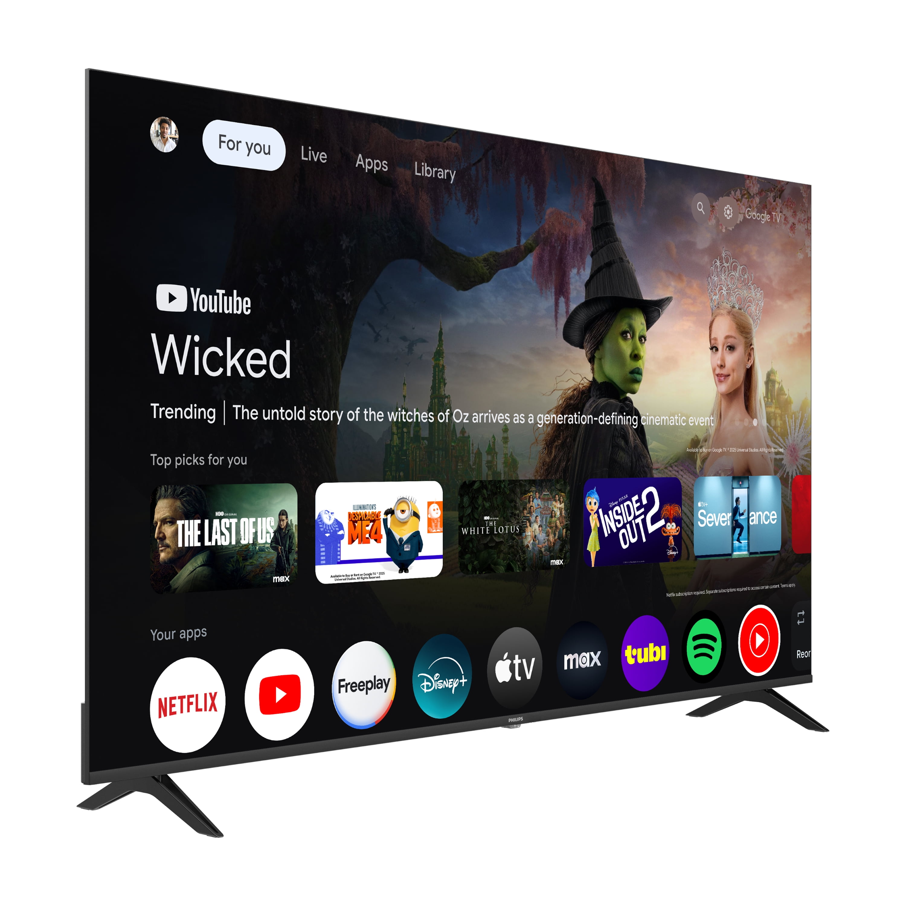 Philips 75" Class QLED 4K UHD  2160p  Google Smart TV  75PQL7456/F7 