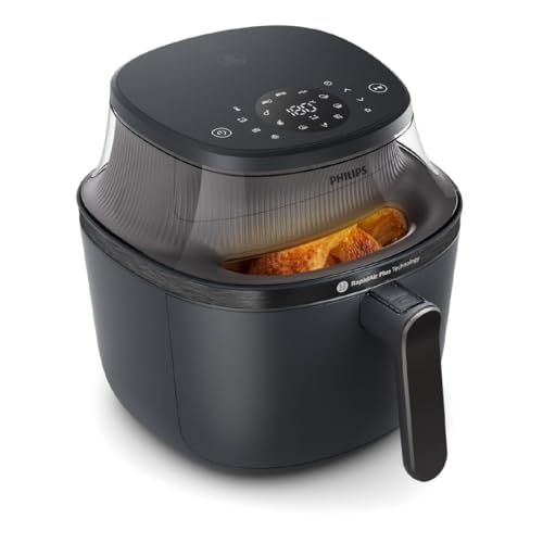 Philips Air Fryer 3000 Series 6 5qt  Cooking Window  16 in 1 Air Fryer  RapidAir Plus Technology  Fat Removal  HomeID Recipe App  Easy to Clean  NA330/00 