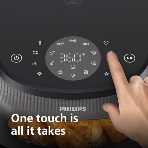 Philips Air Fryer 3000 Series 6 5qt  Cooking Window  16 in 1 Air Fryer  RapidAir Plus Technology  Fat Removal  HomeID Recipe App  Easy to Clean  NA330/00 