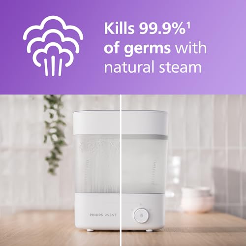 Philips Avent Baby Bottle Sterilizer and Dryer Premium  Removes 99 9  of Bacteria  Chemicals Free  Capacity 6 Bottles/Teats/Accessories  Modular Space Saving Design  Model SCF293
