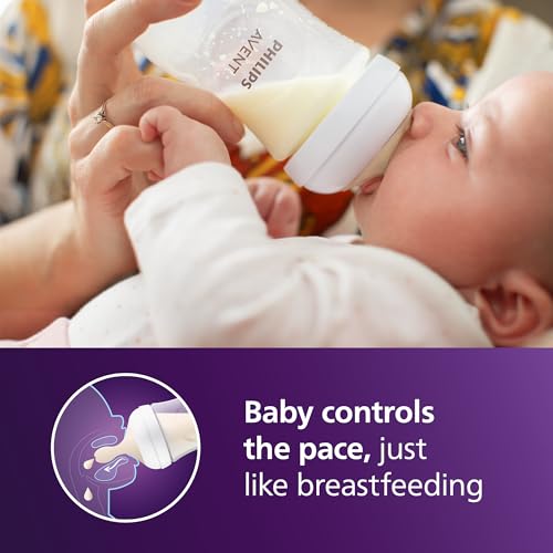 Philips Avent Natural Baby Bottles with Natural Response Nipples  Medium Flow  Flow 3   9oz  4 Pack  SCY903/04