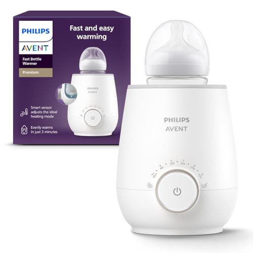 Philips Avent Premium Fast Bottle Warmer  with Smart Temperature Control  Water Bath Technology  Automatic Shut Off  Model SCF358