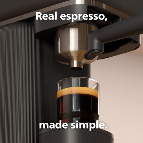 Philips Baristina Espresso Machine  Grind  Tamp & Brew Coffee Beans in One Swipe  Compact  16 Bar Pump Pressure  Automatic Grinder  Black with Black Portafilter  BAR300/60