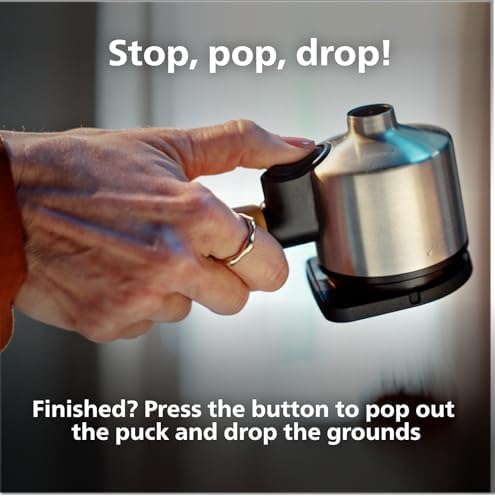 Philips Baristina Espresso Machine  Grind  Tamp & Brew Coffee Beans in One Swipe  Compact  16 Bar Pump Pressure  Automatic Grinder  Black with Black Portafilter  BAR300/60