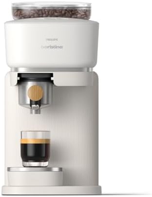 Philips Baristina Espresso Machine  Grind  Tamp & Brew Coffee Beans in One Swipe  Compact  16 Bar Pump Pressure  Automatic Grinder  Black with Black Portafilter  BAR300/60
