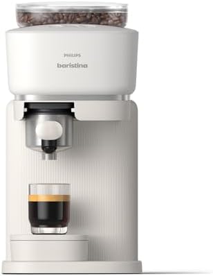 Philips Baristina Espresso Machine  Grind  Tamp & Brew Coffee Beans in One Swipe  Compact  16 Bar Pump Pressure  Automatic Grinder  Black with Black Portafilter  BAR300/60