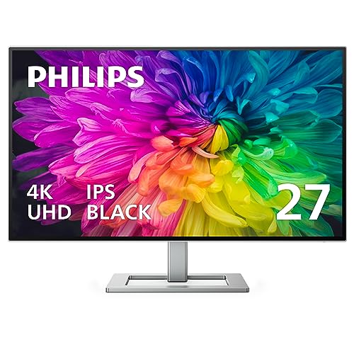 Philips Creator Series 27E2F7901 - Pantalla 4K UHD IPS de 27 pulgadas, USB-C, KVM integrado, altura ajustable, margarita, PD 96W, compatible con MacBook/PC, reemplazo anticipado de 4 años