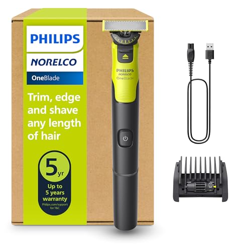 Philips Norelco One 360 Hybrid Face  Electric Beard Trimmer and Shaver  with 360 Technology  1x 360 for Face  5in1 Adjustable Comb  Model QP2724/90
