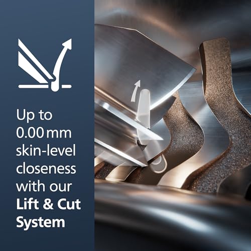 Philips Norelco S9000 Prestige SP9841/84 - Afeitadora giratoria eléctrica recargable en seco y húmedo con recortadora de precisión, estuche premium y sistema de limpieza