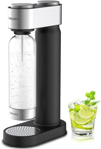Philips Soda Streaming Machine  Stainless Sparkling Water Maker Easy Install with Quick Twist 1L PET Carbonating Bottle  Soda Maker Compatible with 60L CO2 Carbonator  NOT Included   ADD4902BKOQ/37