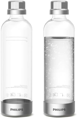 Philips Soda Streaming Machine  Stainless Sparkling Water Maker Easy Install with Quick Twist 1L PET Carbonating Bottle  Soda Maker Compatible with 60L CO2 Carbonator  NOT Included   ADD4902BKOQ/37