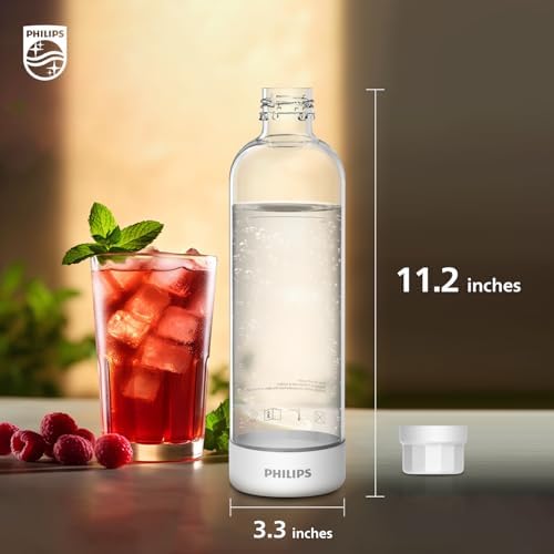 Philips Soda Streaming Machine  Stainless Sparkling Water Maker Easy Install with Quick Twist 1L PET Carbonating Bottle  Soda Maker Compatible with 60L CO2 Carbonator  NOT Included   ADD4902BKOQ/37