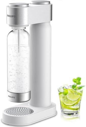 Philips Soda Streaming Machine  Stainless Sparkling Water Maker Easy Install with Quick Twist 1L PET Carbonating Bottle  Soda Maker Compatible with 60L CO2 Carbonator  NOT Included   ADD4902BKOQ/37