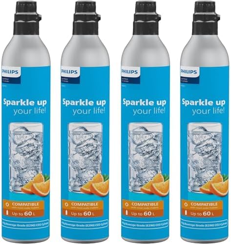 Philips Soda Streaming Machine  Stainless Sparkling Water Maker Easy Install with Quick Twist 1L PET Carbonating Bottle  Soda Maker Compatible with 60L CO2 Carbonator  NOT Included   ADD4902BKOQ/37