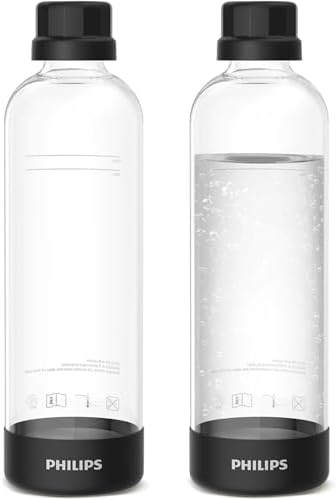 Philips Soda Streaming Machine  Stainless Sparkling Water Maker Easy Install with Quick Twist 1L PET Carbonating Bottle  Soda Maker Compatible with 60L CO2 Carbonator  NOT Included   ADD4902BKOQ/37