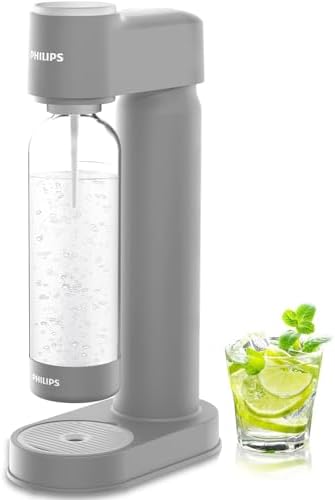 Philips Soda Streaming Machine  Stainless Sparkling Water Maker Easy Install with Quick Twist 1L PET Carbonating Bottle  Soda Maker Compatible with 60L CO2 Carbonator  NOT Included   ADD4902BKOQ/37