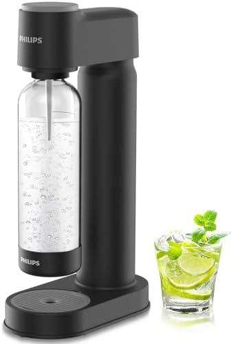 Philips Soda Streaming Machine  Stainless Sparkling Water Maker Easy Install with Quick Twist 1L PET Carbonating Bottle  Soda Maker Compatible with 60L CO2 Carbonator  NOT Included   ADD4902BKOQ/37