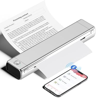 Phomemo Portable Printers Wireless for Travel  M08F Thermal Bluetooth Printer Support for 8 5x11 US Letter  Small Inkless Printer Compatible with iOS  Android  Laptop for Car  Office  Home